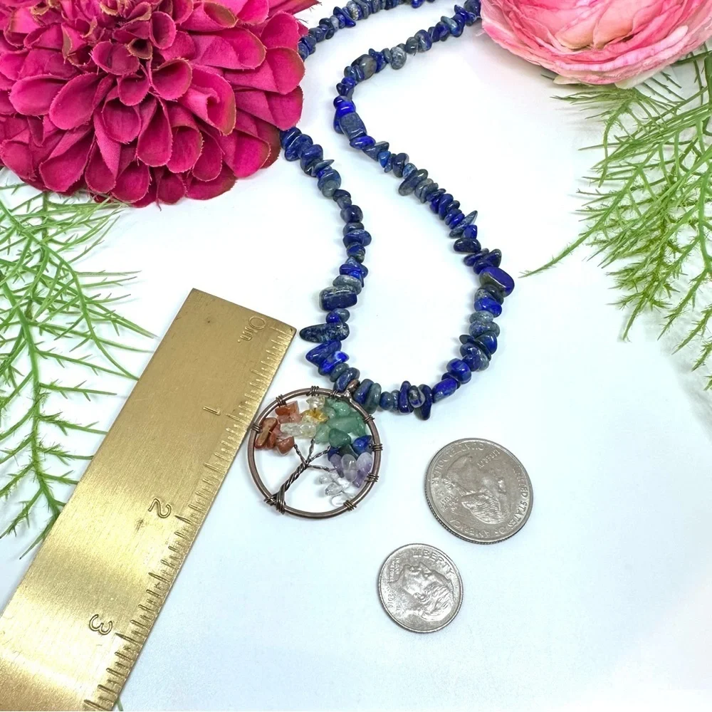 NEW⚜️Tree Of Life Gemstone Lapis Lazuli Necklace